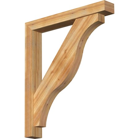 Ekena Millwork Funston Block Rough Sawn Bracket w/ Offset Brace, Western Red Cedar, 6"W x 42"D x 48"H BKT0604X42X48FST05RWR